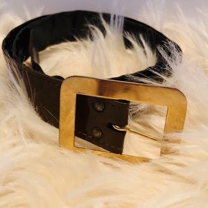 Vintage Brown Shine with Gold Buckle Belt